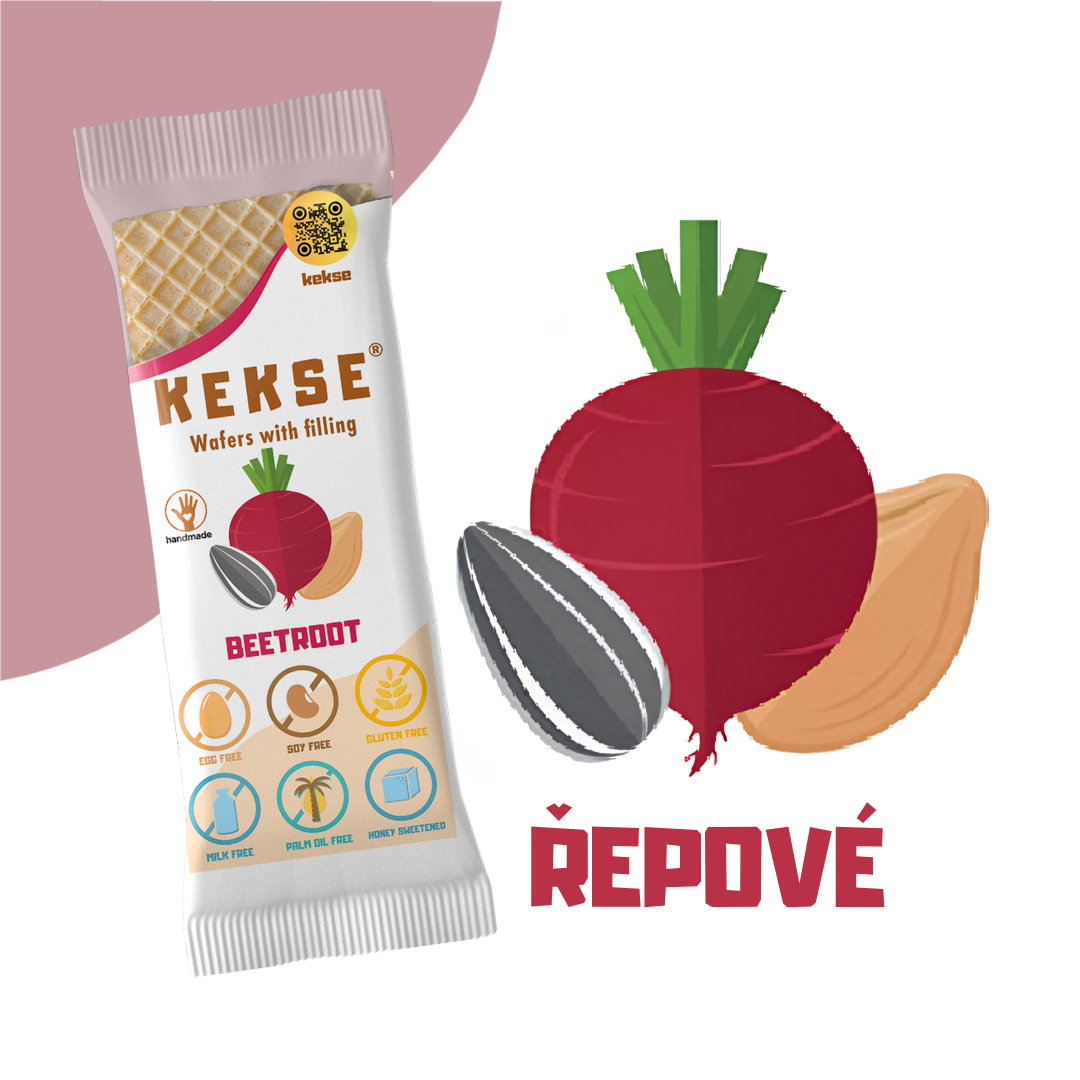 KEKSE oplatky s červenou řepou — bezlepkové a veganské, končící trvanlivost