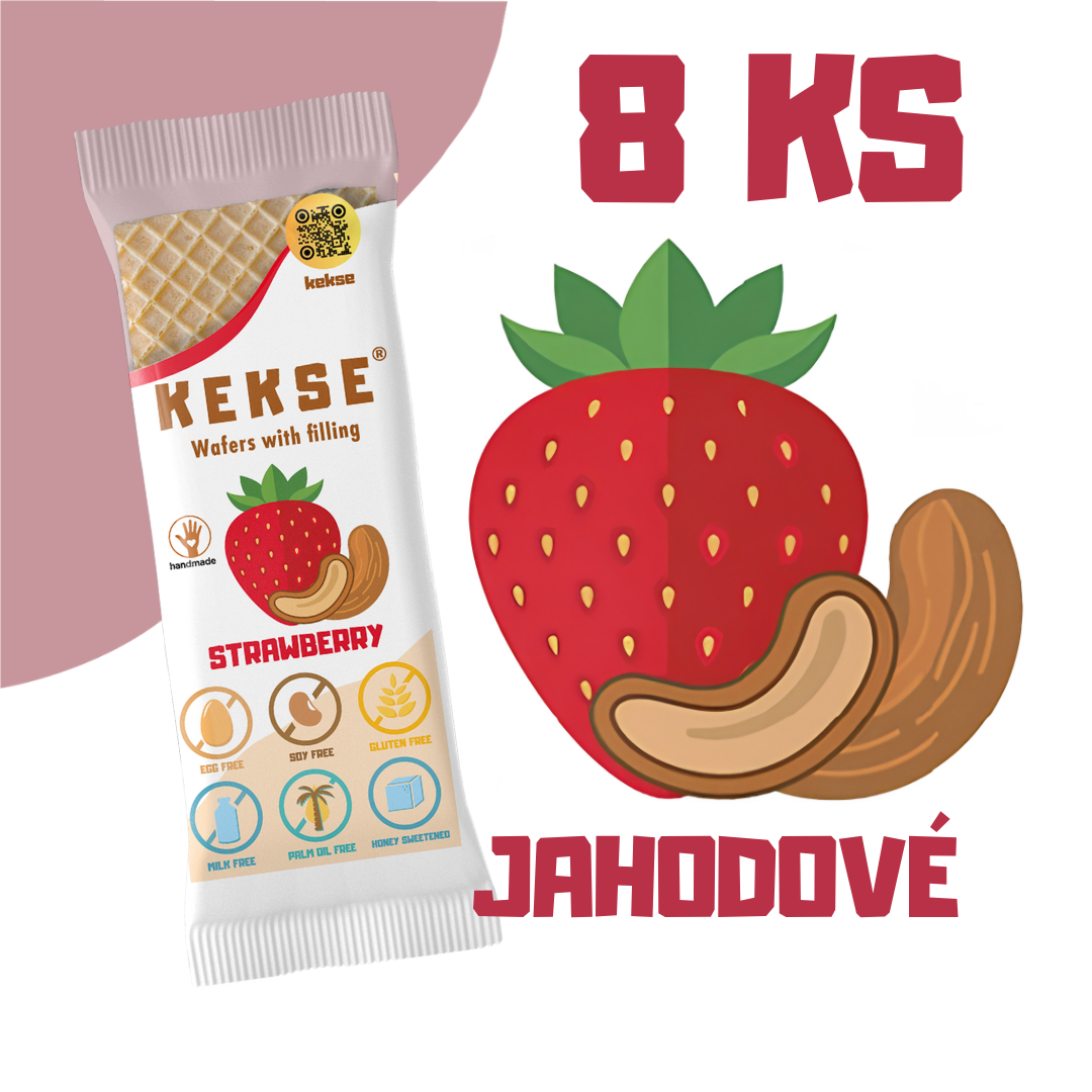 KEKSE Jahodové oplatky 8 ks
