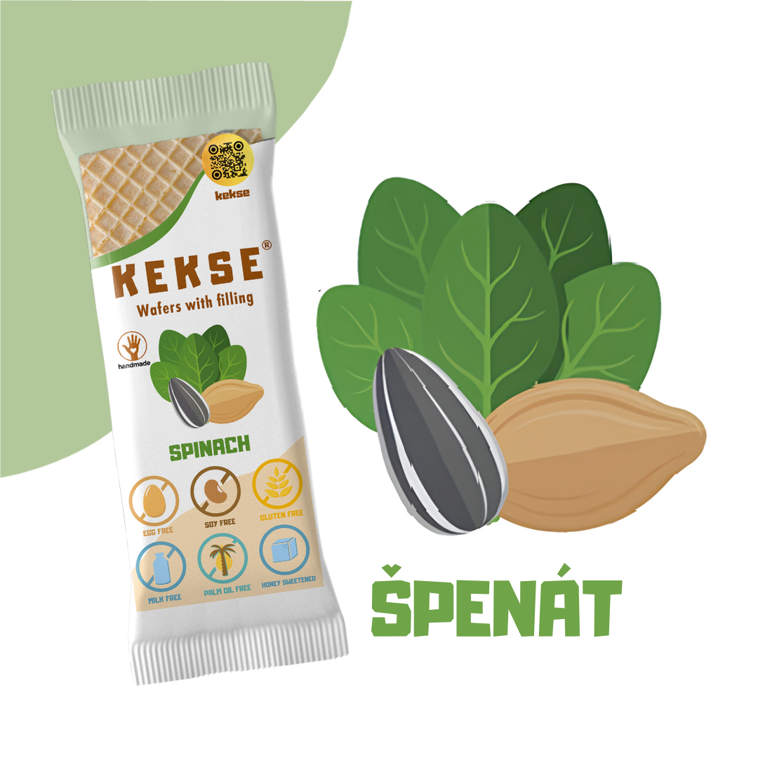 KEKSE špenátové oplatky — bezlepkové a veganské, končící trvanlivost