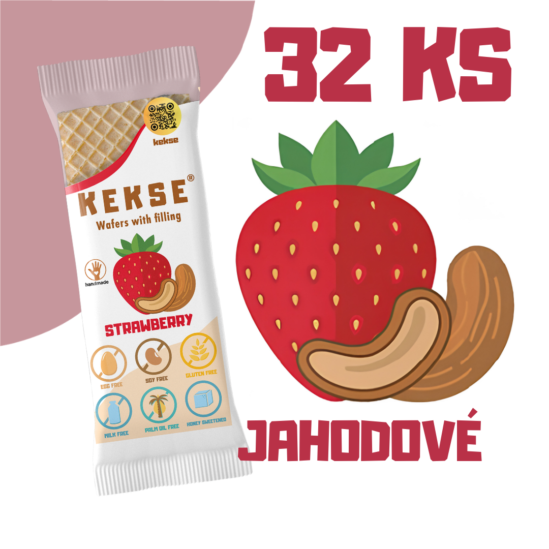 KEKSE Jahodové oplatky 32 ks
