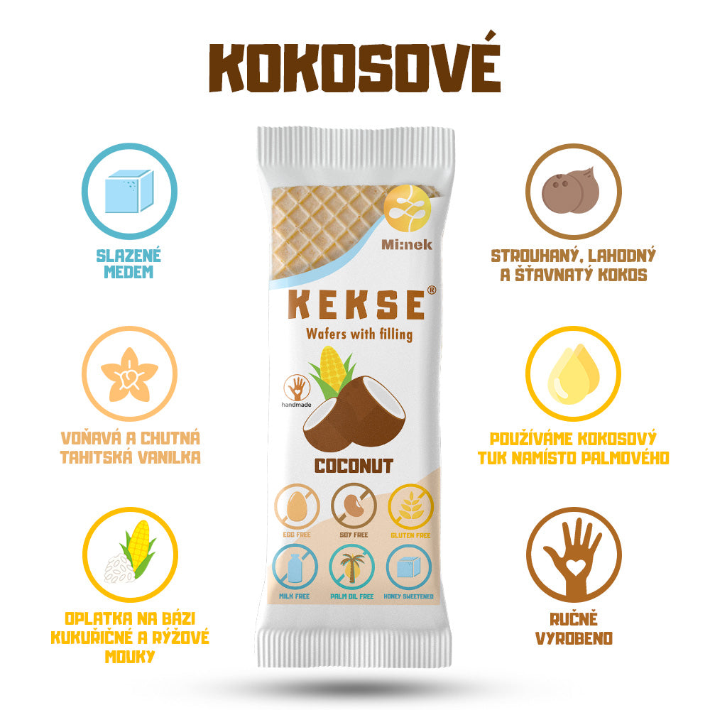 KEKSE Kokosové oplatky 16 ks