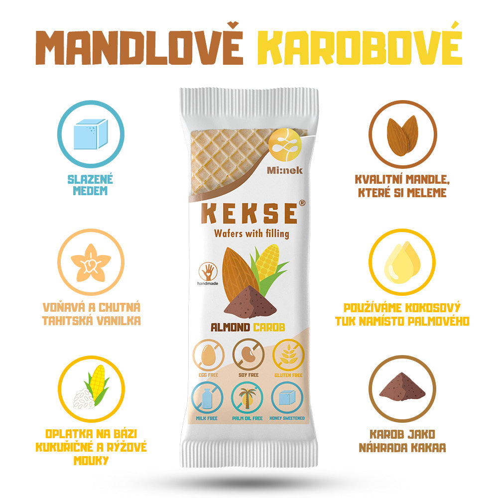 KEKSE Mandlově karobové oplatky
