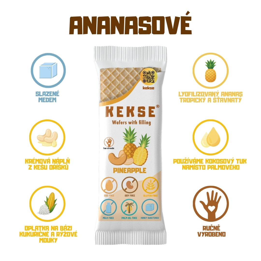 KEKSE Ananasové oplatky 16 ks