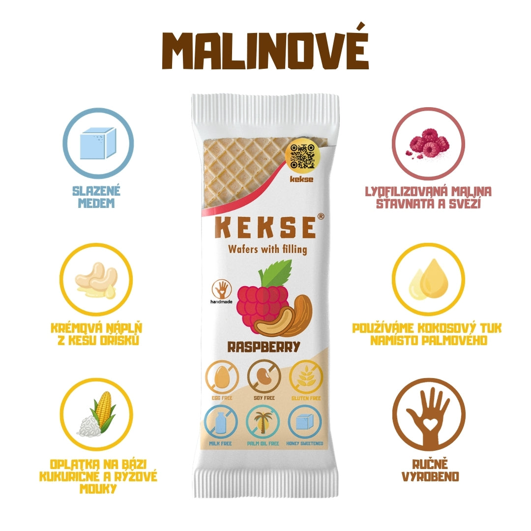 KEKSE Malinové oplatky 16 ks