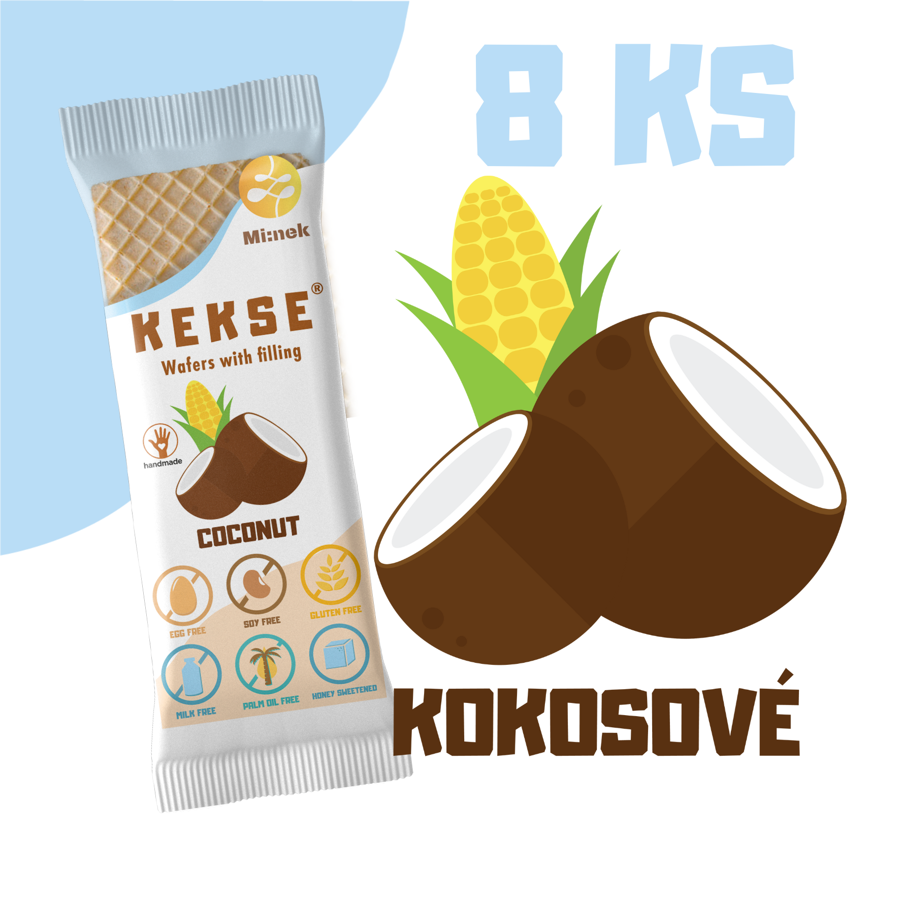 KEKSE Kokosové oplatky 8 ks