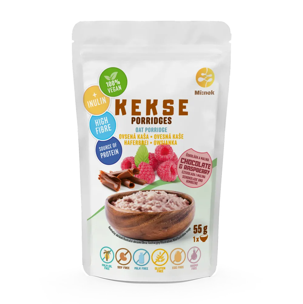 KEKSE Ovesná kaše Čokoláda+Malina 55g